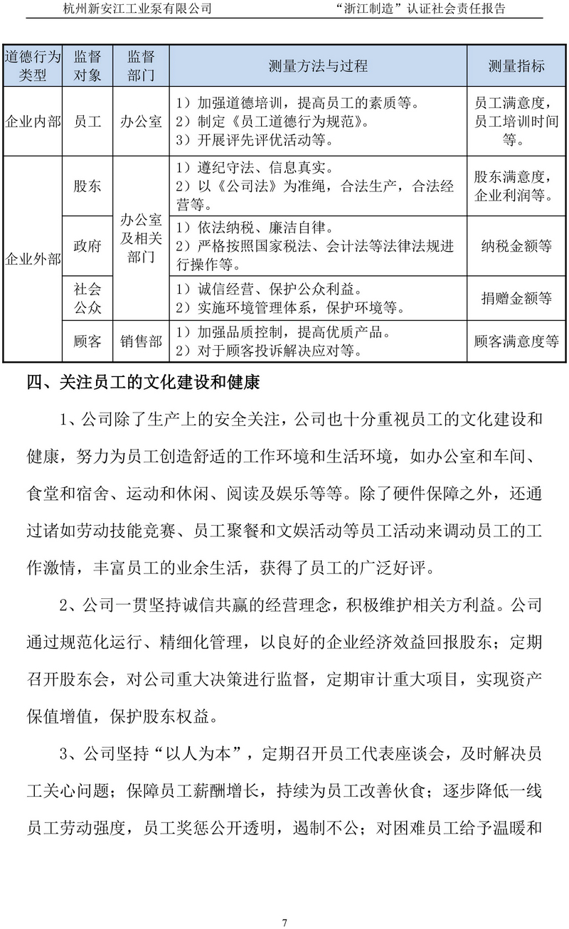 杭州新安江工業(yè)泵有限公司社會責(zé)任報告-8